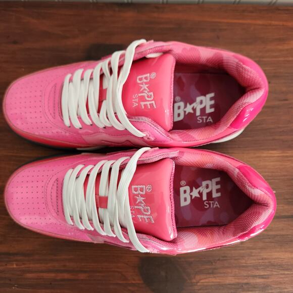 BRAND NEW - DISCONTINUED- A Bathing Ape Bape Road Sta patent leather pink (AA15) - Picture 9 of 12